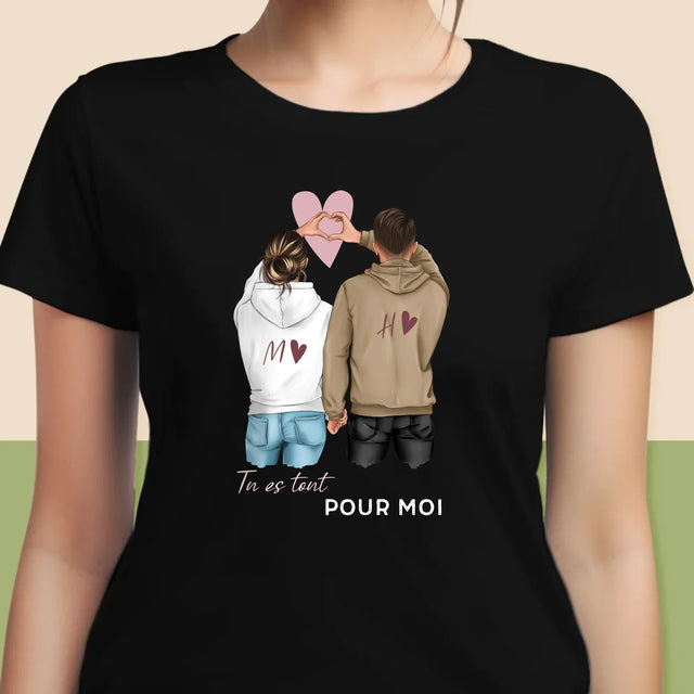 La Création Du Personnage: Couple  Cœur - T-Shirt Pour Femmes