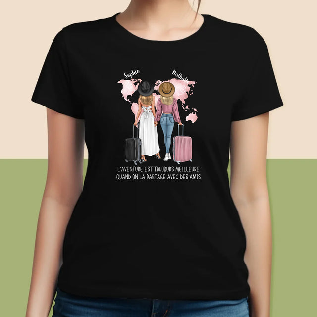 La Création Du Personnage: Amies Voyageuses - T-Shirt Pour Femmes