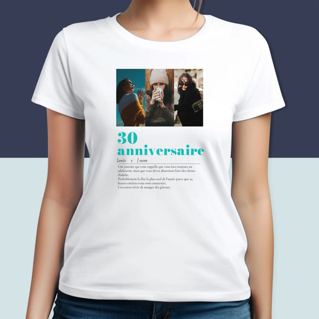 Le Collage Photo: 30E Anniversaire, Définition - T-Shirt Pour Femmes
