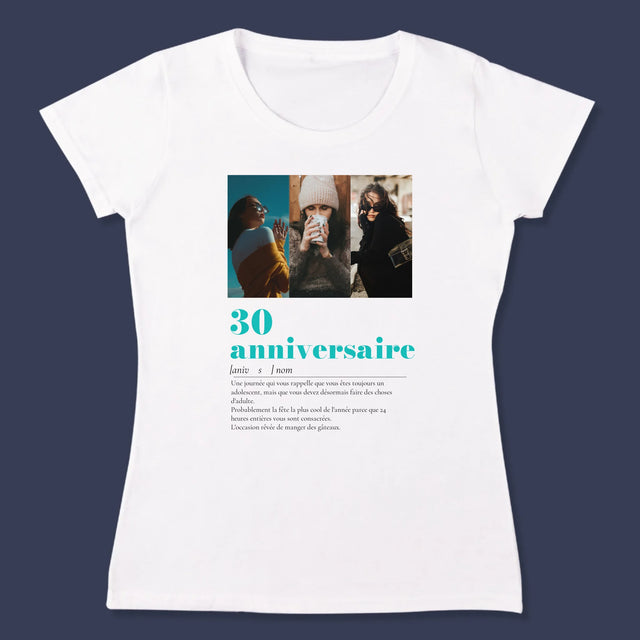 Le Collage Photo: 30E Anniversaire, Définition - T-Shirt Pour Femmes