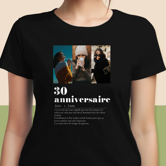 Le Collage Photo: 30E Anniversaire, Définition - T-Shirt Pour Femmes