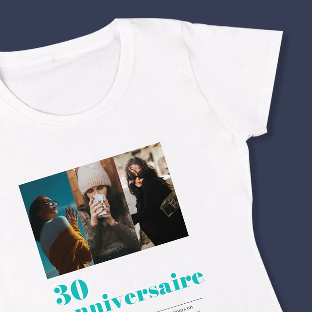 Le Collage Photo: 30E Anniversaire, Définition - T-Shirt Pour Femmes