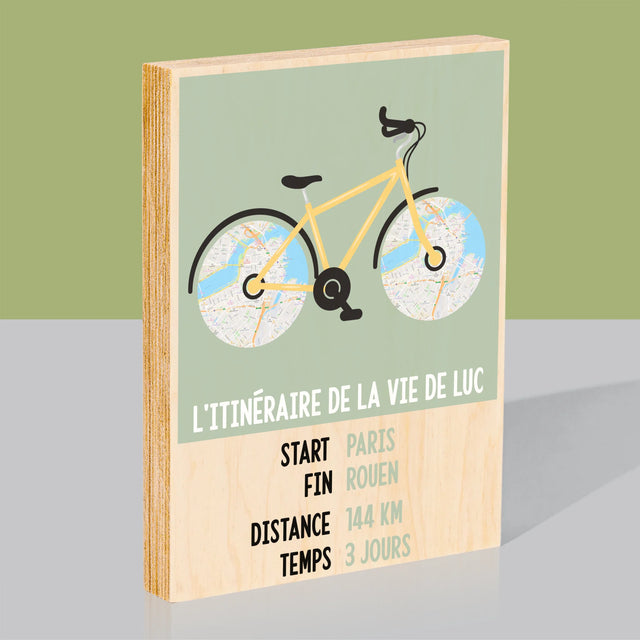 Le Plan De Ville: L'Itinéraire De La Vie - Impression Sur Bois 