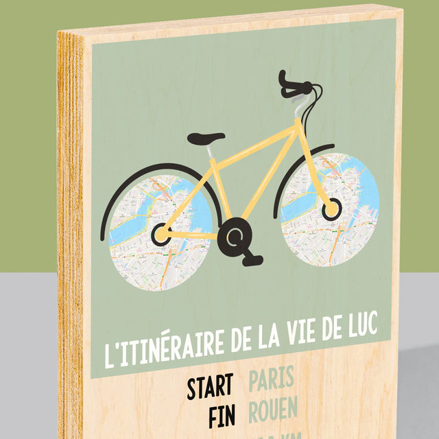 Le Plan De Ville: L'Itinéraire De La Vie - Impression Sur Bois 