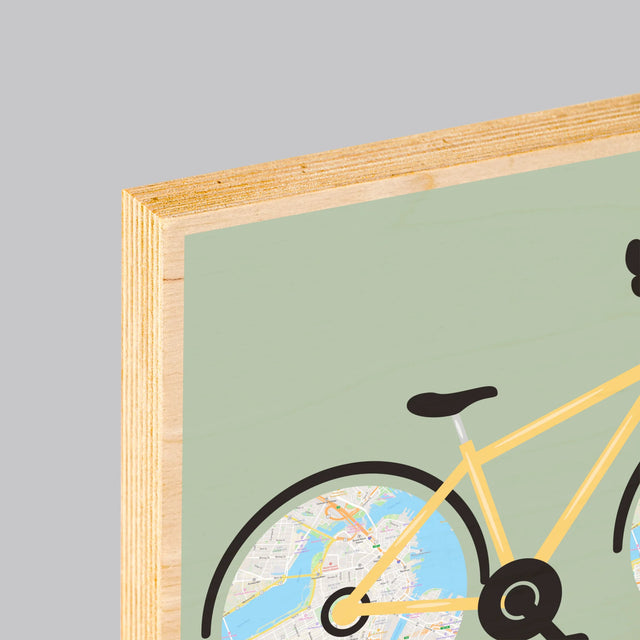 Le Plan De Ville: L'Itinéraire De La Vie - Impression Sur Bois 