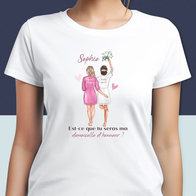 La Création Du Personnage: Est-Ce Que Tu Seras Ma Demoiselle D'Honneur - T-Shirt Pour Femmes