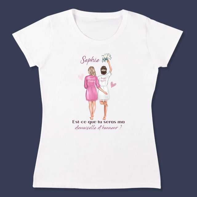 La Création Du Personnage: Est-Ce Que Tu Seras Ma Demoiselle D'Honneur - T-Shirt Pour Femmes