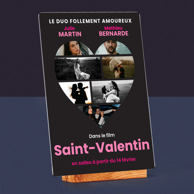 Le Collage Photo: Saint-Valentin Affiche Du Film  - Impression Sur Verre Acrylique 