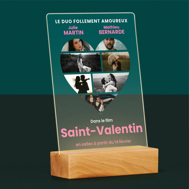 Le Collage Photo: Saint-Valentin Affiche Du Film  - Impression Sur Verre Acrylique 