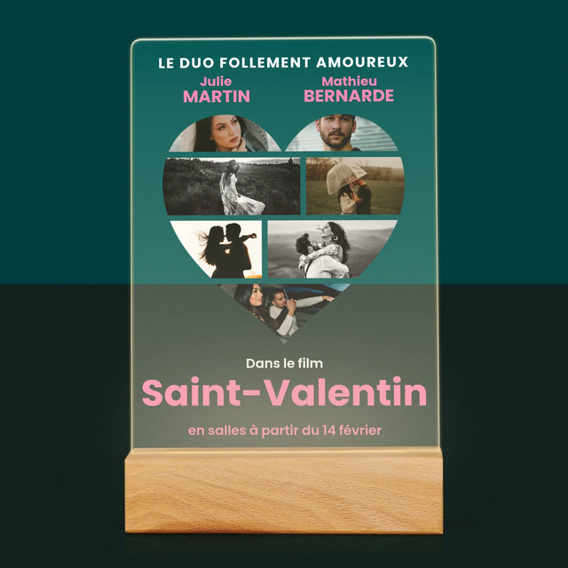 Le Collage Photo: Saint-Valentin Affiche Du Film  - Impression Sur Verre Acrylique 