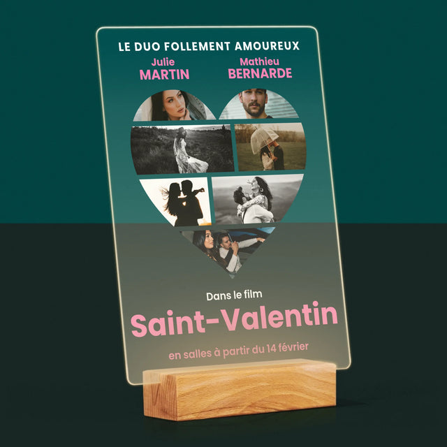 Le Collage Photo: Saint-Valentin Affiche Du Film  - Impression Sur Verre Acrylique 