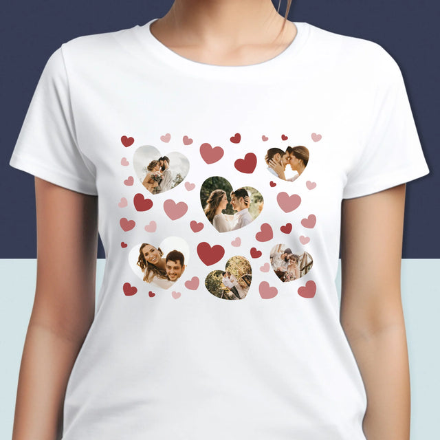 Collage Photo: Photo Des Cœurs - T-Shirt Pour Femmes