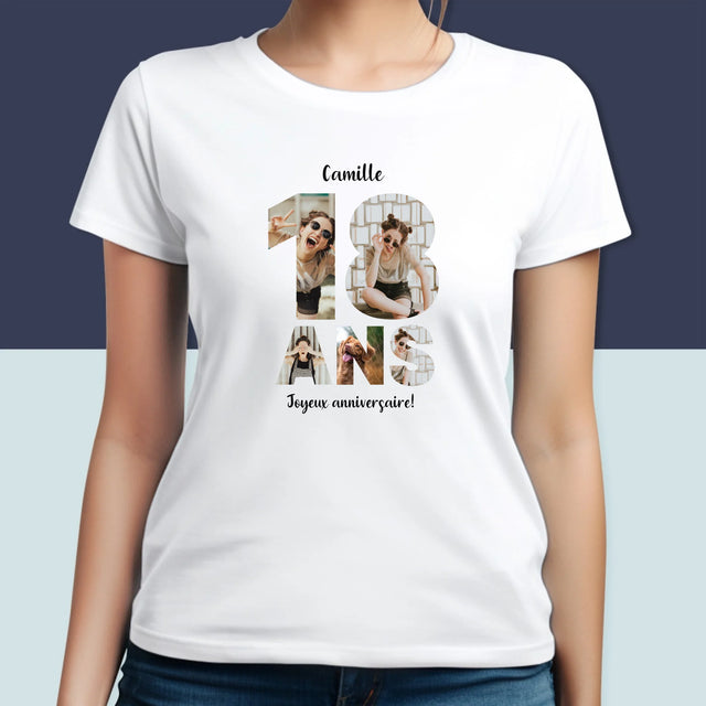 Collage Photo De Lettre: 18 Ans - T-Shirt Pour Femmes