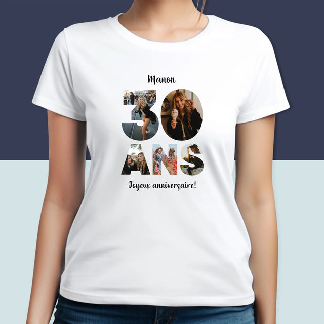 Collage Photo De Lettre: 30 Ans  - T-Shirt Pour Femmes