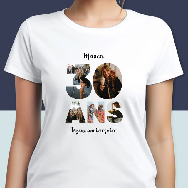 Collage Photo De Lettre: 30 Ans  - T-Shirt Pour Femmes