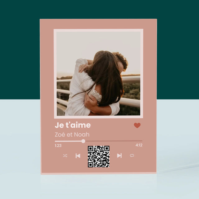 La Photo Et Un Texte: Votre Chanson Avec Un Code - Bloc Acrylique 