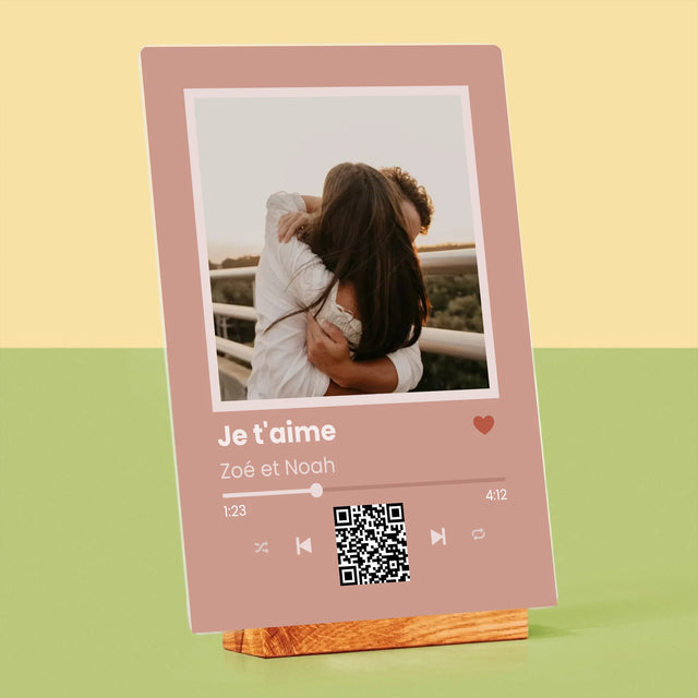 La Photo Et Un Texte: Votre Chanson Avec Un Code - Impression Sur Verre Acrylique 