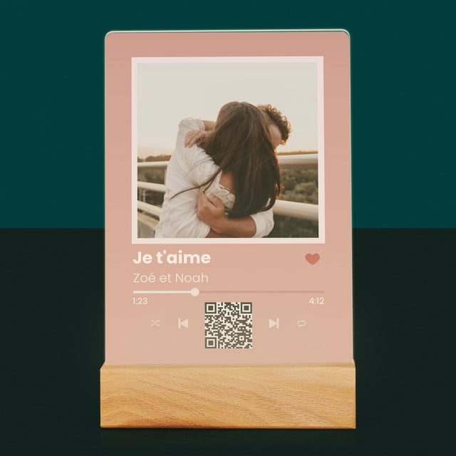La Photo Et Un Texte: Votre Chanson Avec Un Code - Impression Sur Verre Acrylique 