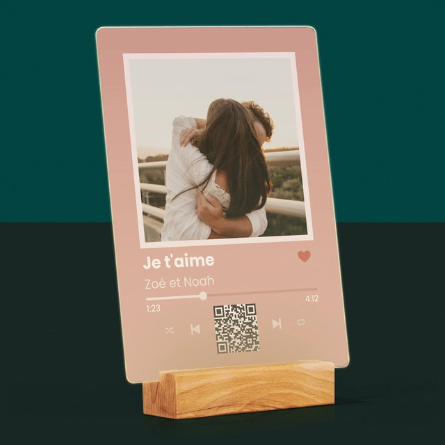 La Photo Et Un Texte: Votre Chanson Avec Un Code - Impression Sur Verre Acrylique 