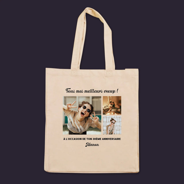 Le Collage Photo: Collage De Photos D'Anniversaire - Sac En Toile