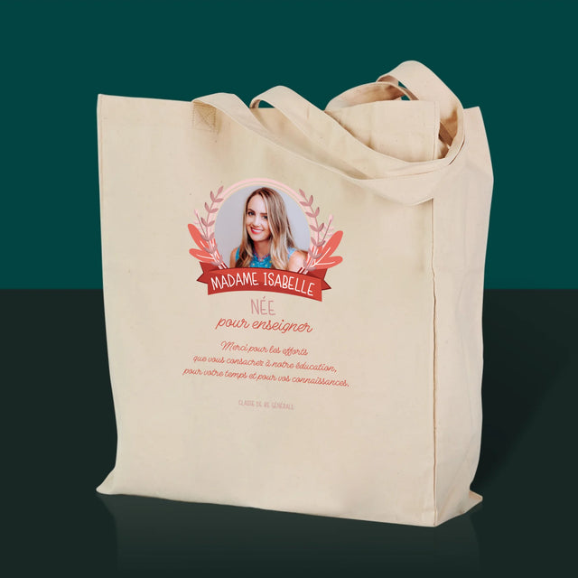 La Photo Et Un Texte: Née Pour Enseigner - Sac En Toile
