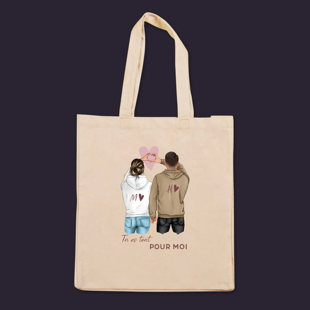 La Création Du Personnage: Couple  Cœur - Sac En Toile