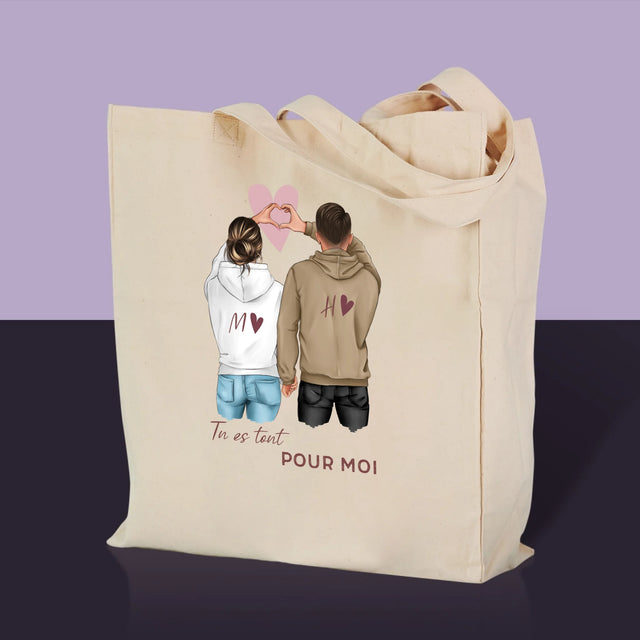 La Création Du Personnage: Couple  Cœur - Sac En Toile