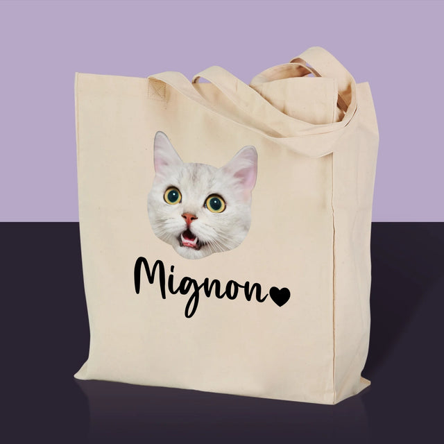 Ton Personnage: La Tête De Votre Chaton - Sac En Toile