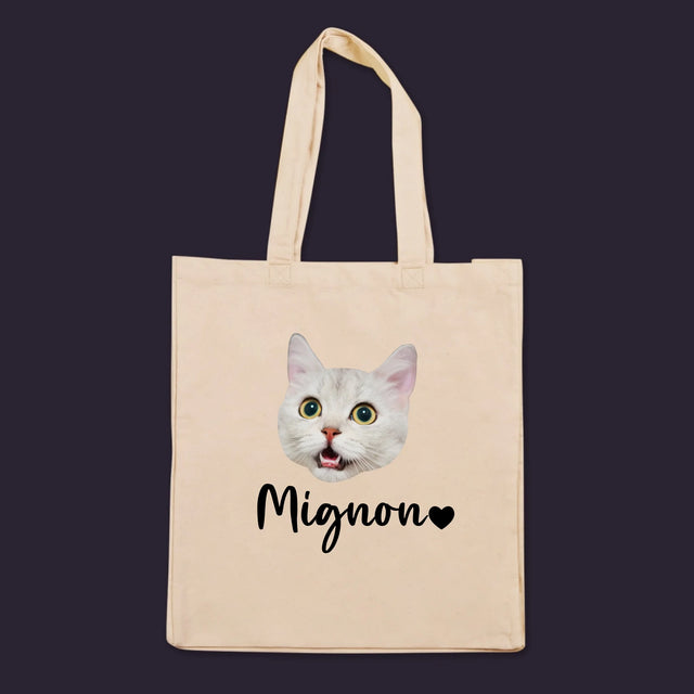 Ton Personnage: La Tête De Votre Chaton - Sac En Toile
