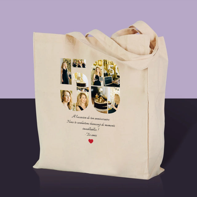 Forme Des Photos: 50 Anniversaire Vœux - Sac En Toile