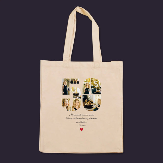 Forme Des Photos: 50 Anniversaire Vœux - Sac En Toile