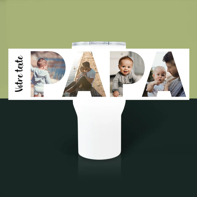 Collage Photo De Lettre: Papa Des Photos - Mug De Voyage 650 Ml