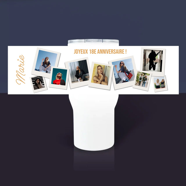 Le Collage Photo: Vœux D'Anniversaire - Mug De Voyage 650 Ml
