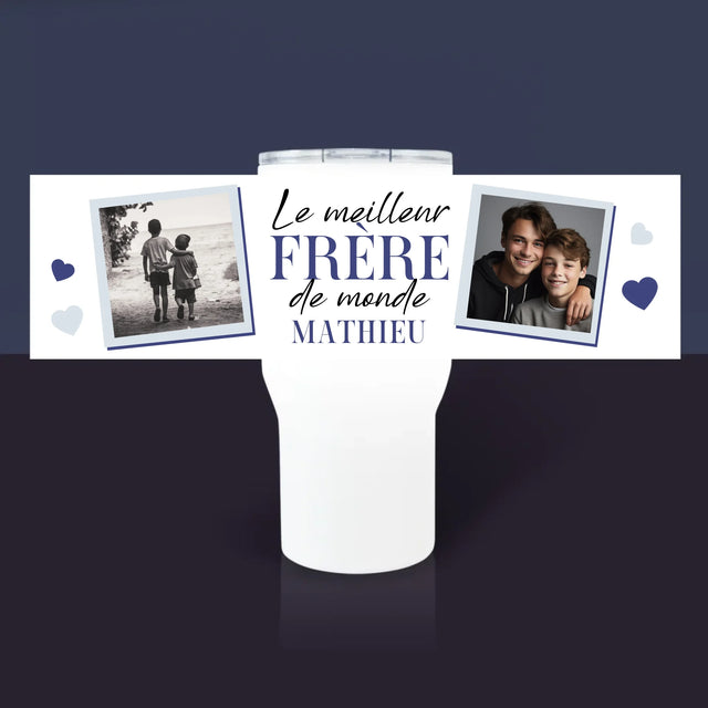 Le Collage Photo: Le Meilleur Frère Du Monde - Mug De Voyage 650 Ml