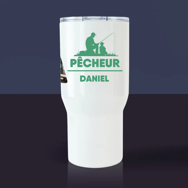 Collage Photo De Lettre: Papa Pêcheur - Mug De Voyage 650 Ml