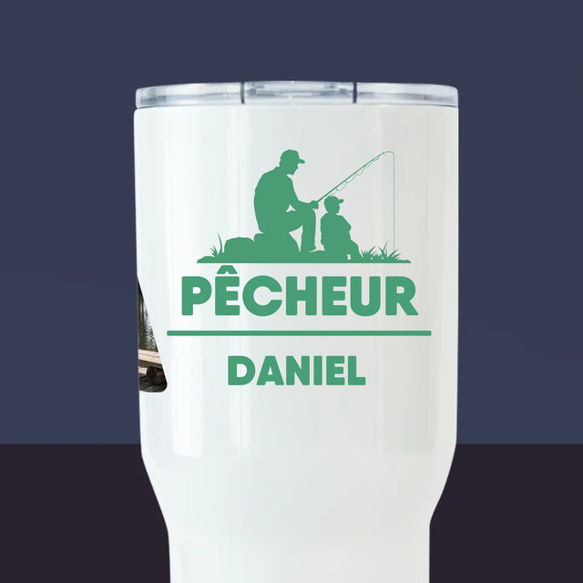 Collage Photo De Lettre: Papa Pêcheur - Mug De Voyage 650 Ml