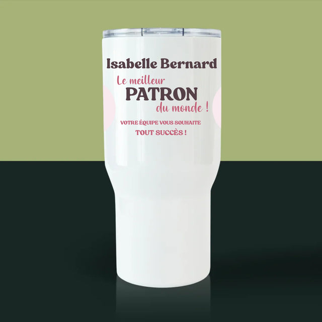 Le Collage Photo: Le Meilleur Patron - Mug De Voyage 650 Ml