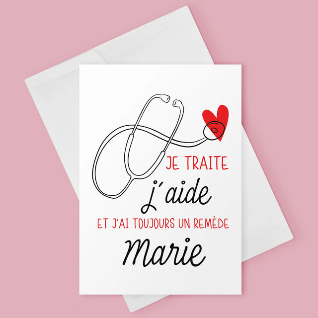 Le Prénom Et Un Texte: Je Traite, J'Aide - Carte De Vœux