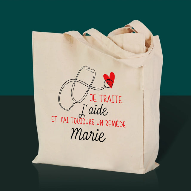 Le Prénom Et Un Texte: Je Traite, J'Aide - Sac En Toile