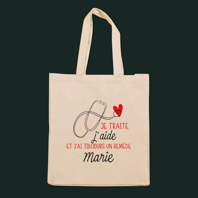 Le Prénom Et Un Texte: Je Traite, J'Aide - Sac En Toile