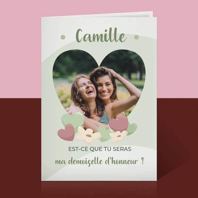 La Photo Et Un Texte: Est-Ce Que Tu Seras Ma Demoiselle D'Honneur ? - Carte De Vœux