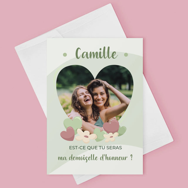 La Photo Et Un Texte: Est-Ce Que Tu Seras Ma Demoiselle D'Honneur ? - Carte De Vœux
