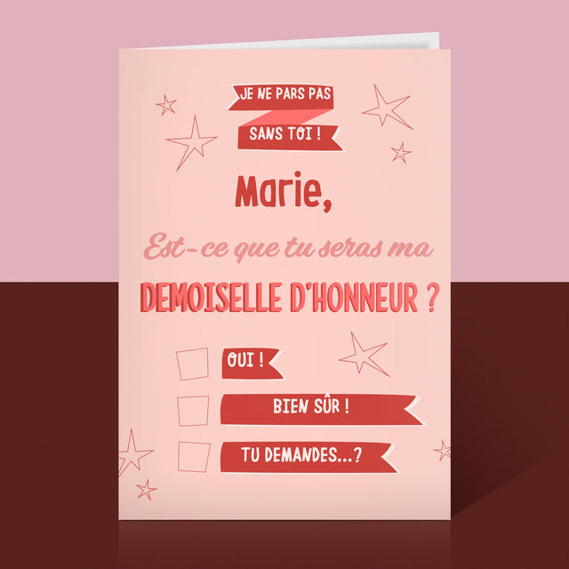Le Prénom Et Un Texte: Je Ne Pars Pas Sans Toi - Carte De Vœux