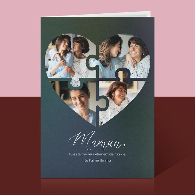Collage Photo: Casse-Tête, Coeur, Pour Maman - Carte De Vœux