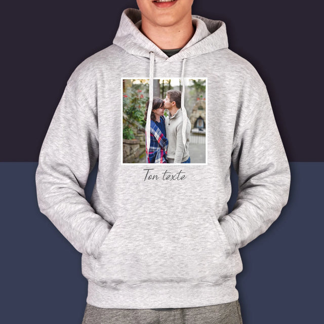 La Photo Et Un Texte: Ta Photo Et Un Texte - Sweat À Capuche Pour Hommes