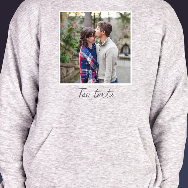 La Photo Et Un Texte: Ta Photo Et Un Texte - Sweat À Capuche Pour Hommes