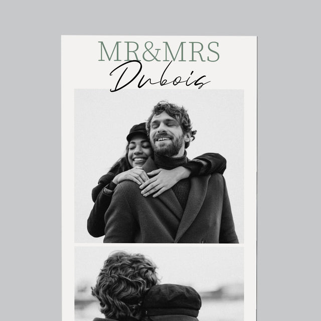 Le Collage Photo: Mr&Mrs Mariage - Aimant Pour Frigo