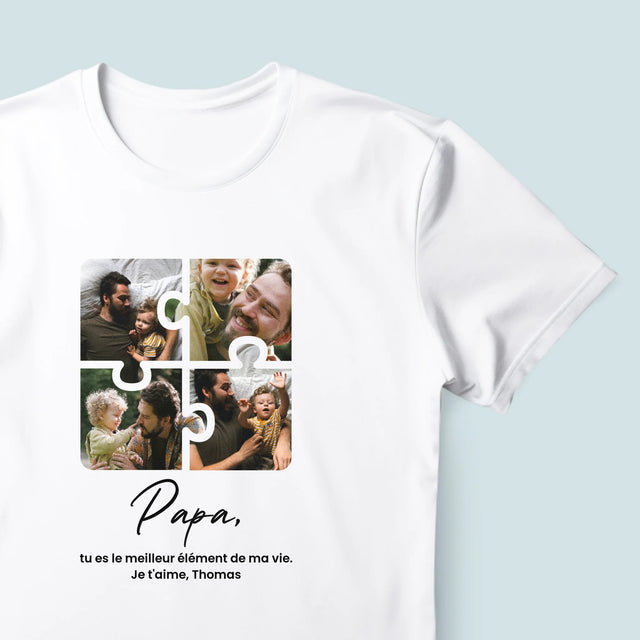 Collage Photo: Casse-Tête Pour Papa - T-Shirt Pour Hommes