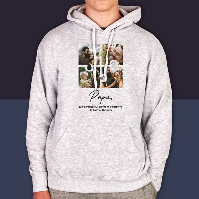 Le Collage Photo: Casse-Tête Pour Papa - Sweat À Capuche Pour Hommes