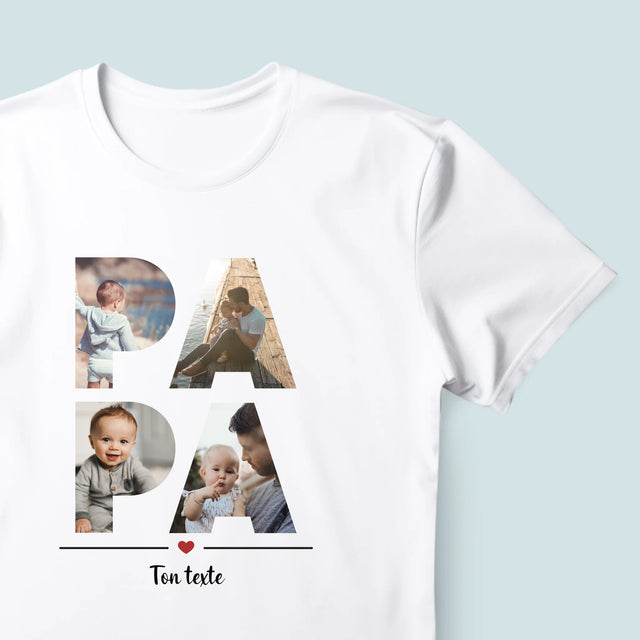 Collage Photo De Lettre: Papa Des Photos - T-Shirt Pour Hommes